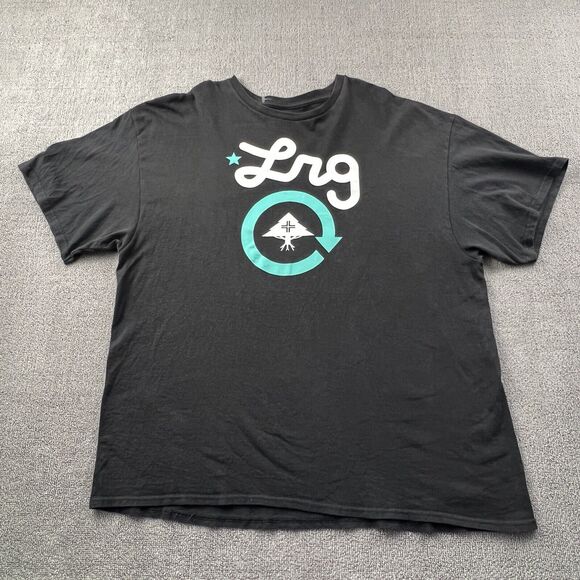 LRG Shirt Adult 2XL XXL Black Short Sleeve Casual Streetwear Men's - Picture 1 of 14